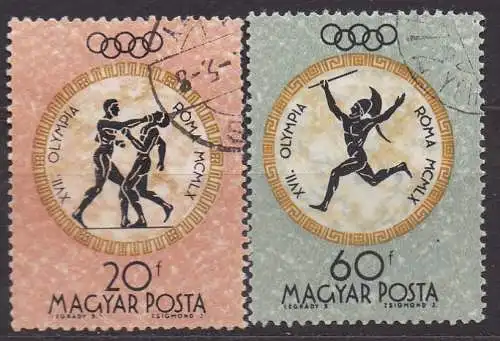 Ungarn, Mi-Nr. 1687 + 1691 gest., Olympische Sommerspiele Rom 1960
