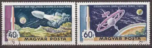 Ungarn, Mi-Nr. 2547 + 2548 gest., Der Weg zum Mond