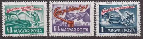 Ungarn, Mi-Nr. 2894 - 2896 gest., kompl., Verkehrserziehung