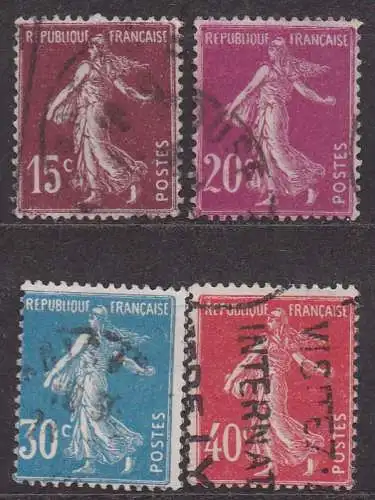 Frankreich, Mi-Nr. 184, 185, 187 + 189 gest., Säerin