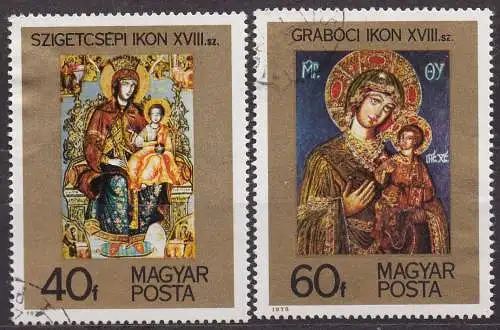Ungarn, Mi-Nr. 3081 + 3082 gest., Ikonen in Ungarn