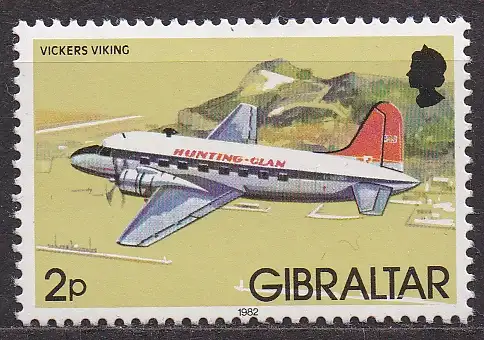 Gibraltar, Mi-Nr. 433 X I **, Flugzeuge: Vickers Viking 1 B