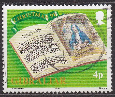 Gibraltar, Mi-Nr. 628 gest., Weihnachten 1991
