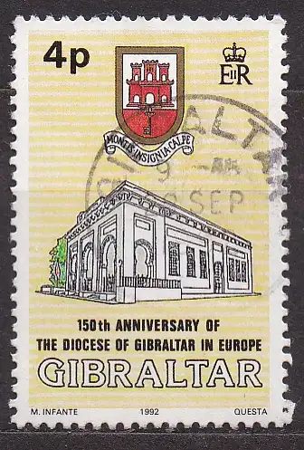 Gibraltar, Mi-Nr. 646 gest., 150 Jahre Diözese Gibraltar