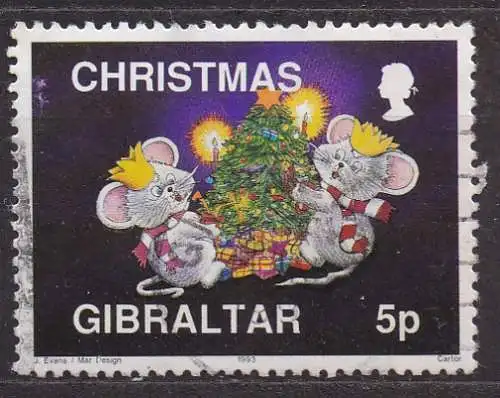Gibraltar, Mi-Nr. 679 gest., Weihnachten 1993