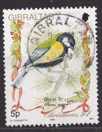 Gibraltar, Mi-Nr. 702 gest., Kohlmeise