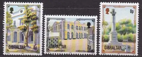 Gibraltar, Mi-Nr. 727, 728 + 729 **, Architektonisches Erbe