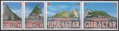 Gibraltar, Mi-Nr. 1014 - 1017 **, kompl. im 4´er-Streifen, Der Felsen von Gibraltar