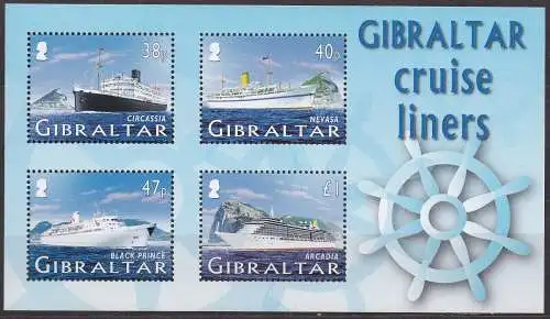 Gibraltar, Block Mi-Nr. 67 **, Kreuzfahrtschiffe