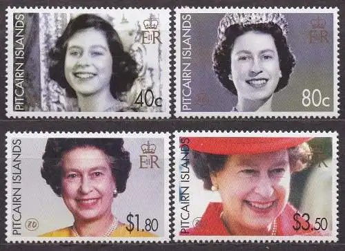 Picairn, Mi-Nr. 700 - 703 **, kompl., 80. Geburtstag von Königin Elisabeth II.