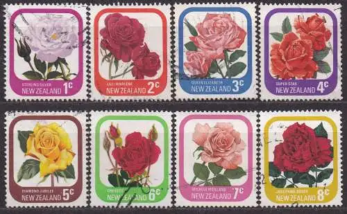 Neuseeland, Mi-Nr. 667 C, 668 C, 669 C, 670 C, 671 C, 672 C, 673 C + 674 C gest., Rosen