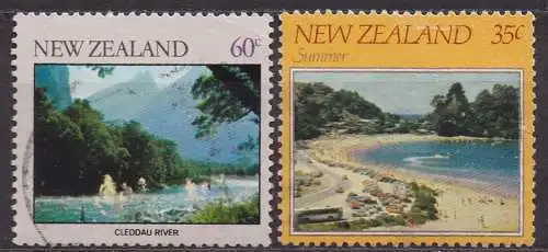 Neuseeland, Mi-Nr. 825 + 845 gest., Landschaften