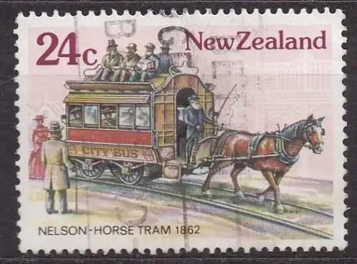 Neuseeland, Mi-Nr. 919 gest., Historische Straßenbahnen: Pferdebahn