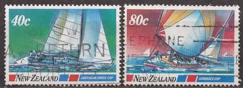 Neuseeland, Mi-Nr. 986 + 987 gest., Klassische Segelregatten