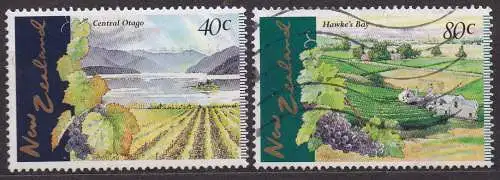 Neuseeland, Mi-Nr. 1584 + 1585 gest., Weinbaugebiete
