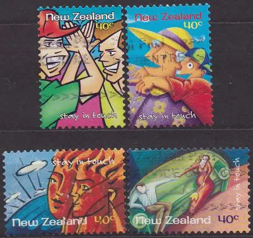 Neuseeland, Mi-Nr. 1669, 1670, 1674 + 1676 gest., Grußmarken