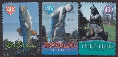 Neuseeland, Mi-Nr. 1721, 1723 + 1724 gest., Städtewahrzeichen