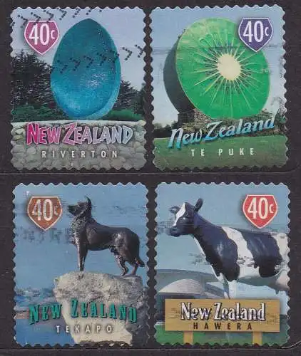 Neuseeland, Mi-Nr. 1725, 1726, 1727 + 1728 gest., Städtewahrzeichen