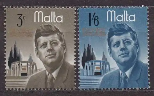 Malta, Mi-Nr. 342 - 343 *, kompl., John F. Kennedy