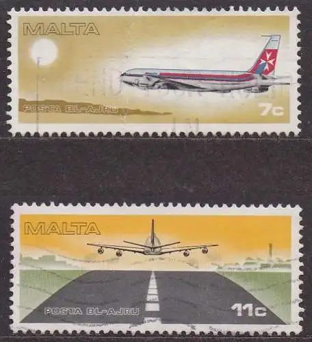 Malta, Mi-Nr. 575 + 576 gest., Flugpostmarken