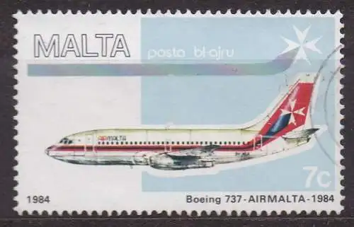 Malta, Mi-Nr. 697 gest., Flugzeug Boeing 737