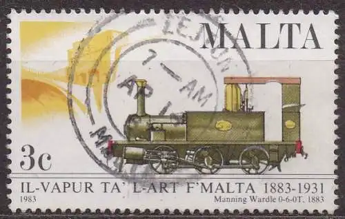 Malta, Mi-Nr. 673 gest., 100. Jahrestag der Eröffnung der Eisenbahnlinie von Valetta nach Rabat