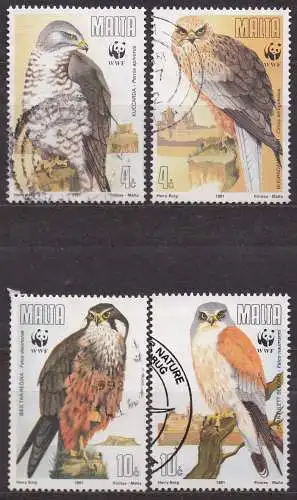 Malta, Mi-Nr. 864 - 867 gest., kompl., Greifvögel (WWF)