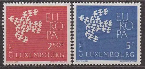 Luxemburg, Mi-Nr. 647 - 648 **, kompl., Europa CEPT 1961