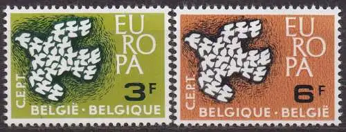 Belgien, Mi-Nr. 1253 - 1254 **, kompl., Europa CEPT 1961