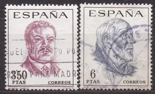 Spanien, Mi-Nr. 1726 + 1727 gest., Persönlichkeiten
