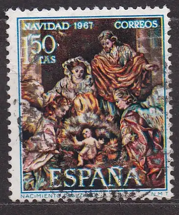 Spanien, Mi-Nr. 1732 gest., Weihnachten 1967