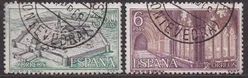 Spanien, Mi-Nr. 1729 + 1730 gest., Klöster und Abteien: Kloster Sta. Maria de Venuela (Saragossa)