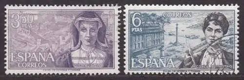 Spanien, Mi-Nr. 1752 + 1753 gest., Persönlichkeiten