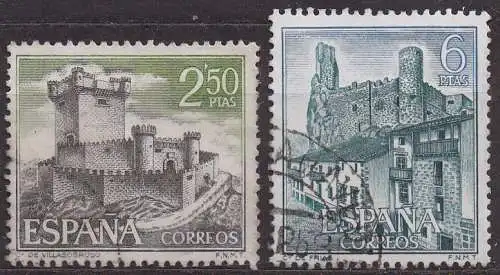 Spanien, Mi-Nr. 1773 + 1774 gest., Burgen