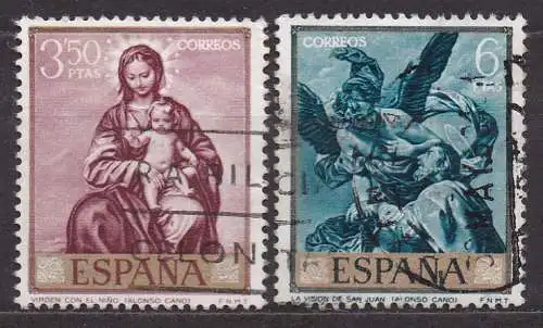 Spanien, Mi-Nr. 1803 + 1805 gest., Gemälde