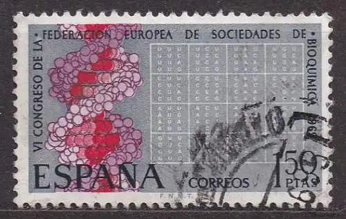 Spanien, Mi-Nr. 1807 gest., Kongress der Europäischen Vereinigung biochemischer Gesellschaften