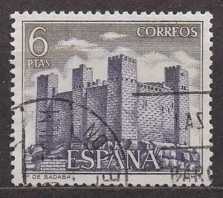 Spanien, Mi-Nr. 1869 gest., Burgen: Sádaba, maurische Burg (Zaragoza)