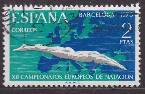 Spanien, Mi-Nr. 1880 gest., 12. Europäische Schwimmmeisterschaften