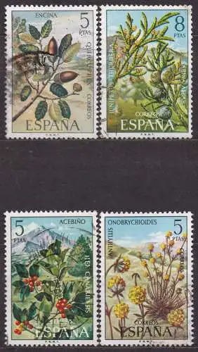 Spanien, Mi-Nr. 1983, 1984 + 2018 gest., Flora