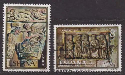 Spanien, Mi-Nr. 2057 - 2058 gest., kompl., Weihnachten 1973