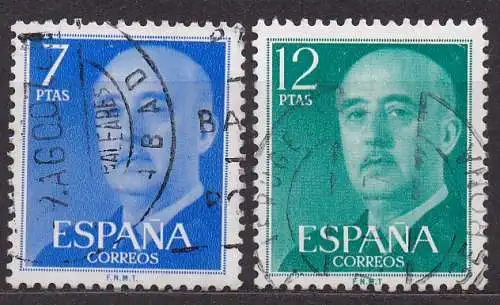 Spanien, Mi-Nr. 2120 + 2121 gest., General Franco