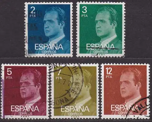 Spanien, Mi-Nr. 2238 x, 2239 x, 2240 x, 2241 x + 2242 x gest., König Juan Carlos I.