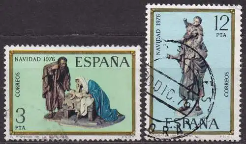 Spanien, Mi-Nr. 2261 -2262 gest., kompl., Weihnachten 1976