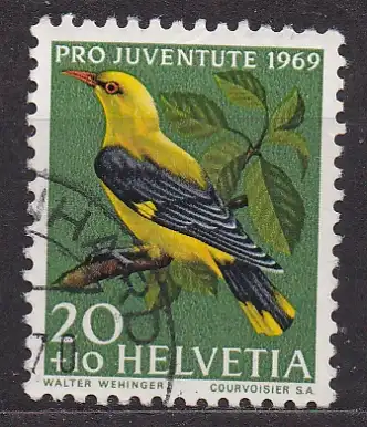 Schweiz, Mi-Nr. 915 gest., Pro Juventute 1969: Pirol