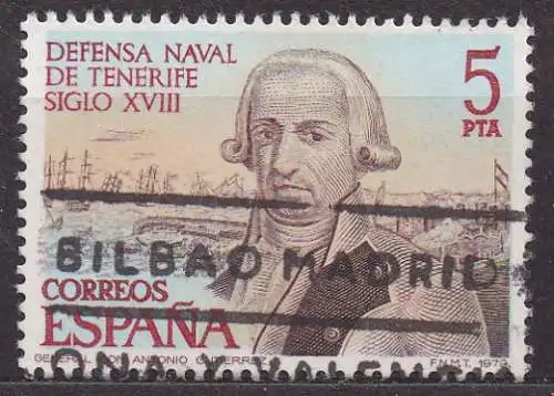 Spanien, Mi-Nr. 2428 gest., Verteidigung von Teneriffa 1797