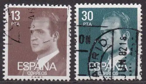 Spanien, Mi-Nr. 2489 x + 2490 x gest., König Juan Carlos I.