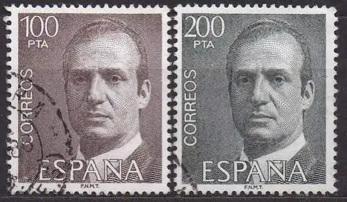 Spanien, Mi-Nr. 2517 x + 2518 x gest., König Juan Carlos I.