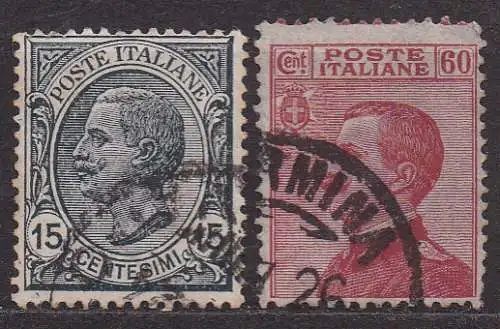 Italien, Mi-Nr. 130 - 131 gest., kompl., König Viktor Emanuel III.