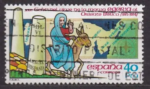 Spanien, Mi-Nr. 2656 gest., 1600. Jahrestag der Pilgerreise der Nonne Egeria nach Jerusalem