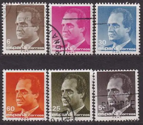 Spanien, Mi-Nr. 2760, 2761, 2762, 2883, 2972 + 2973 gest., König Juan Carlos I.